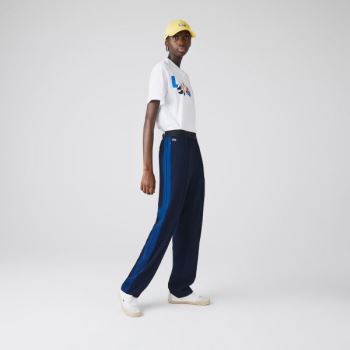 Lacoste Twill Flared Pants - Kalhoty Dámské Tmavě Blankyt Blankyt / Blankyt | CZ-rDdNMa